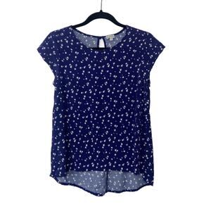 Anthropologie Blue Floral Blouse